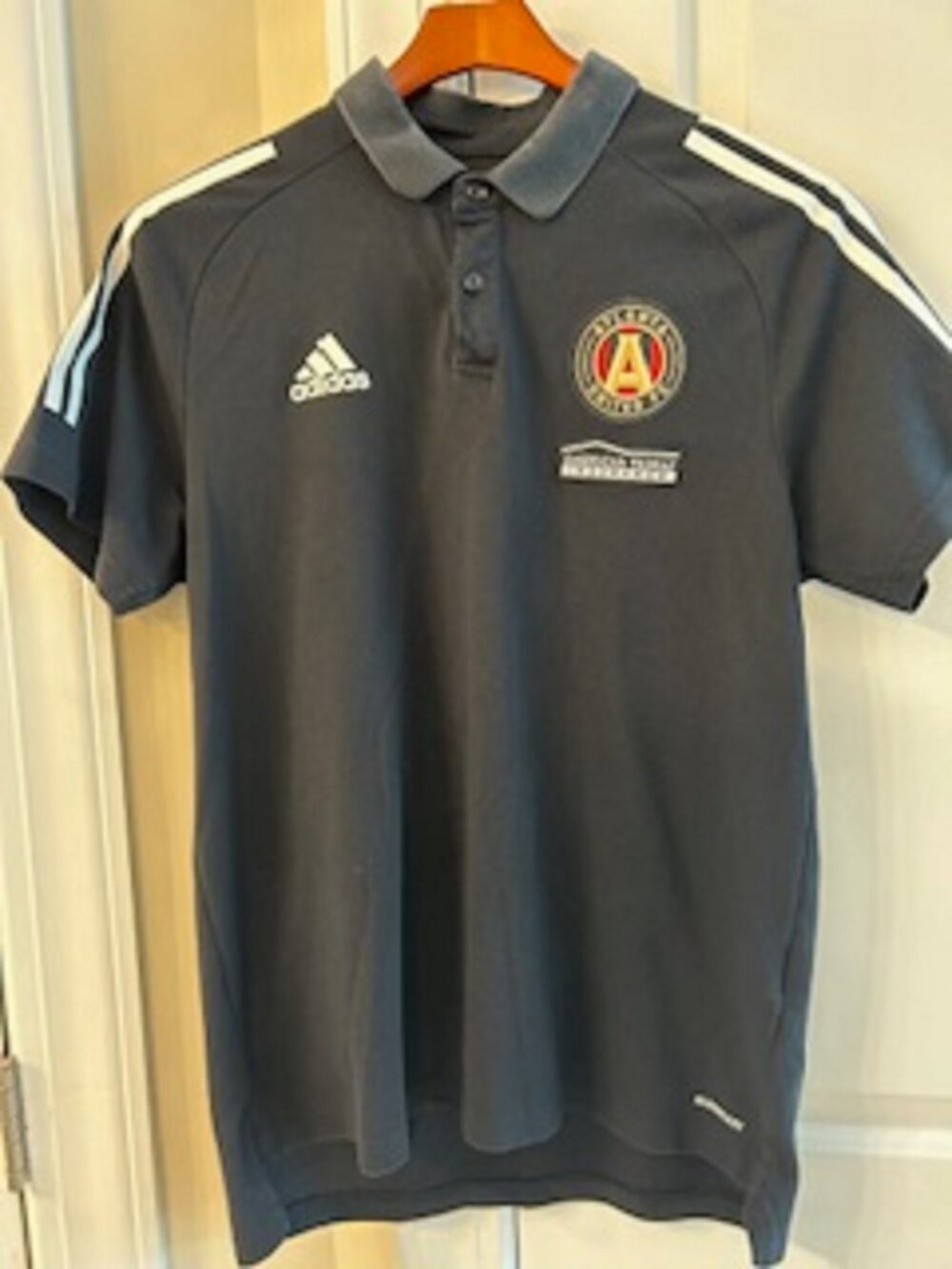 Men's Shirt Adidas Short Sleeve Collared Black Size Large